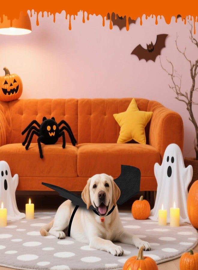 OLANRUN Dog Halloween Costumes for Large Dogs, Dog Bat Wings with Pumpkin Bell Pet Halloween Cosplay Party Dress Up (Large) - Image 5